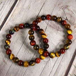 Unbranded Natural Crystal Gemstone Tiger Eye 8mm Beads Healing Women Men Bracelet Gift