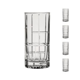 Ocean by Anchor Hocking Traze Future Highball Glasses (4-Pieces), 12-ounce, Dishwasher Safe