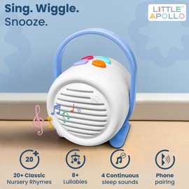 LITTLE APOLLO® Music Player for Kids – Nursery Rhymes, Bedtime Music and Childrens Songs in One Toy for Toddlers – Portable Baby White Noise Machine and Pram Toy for Sleep or Fun