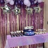 APUXXJUPA 4 Pcs Purple Laser Table Covers, Rectangular, Polyethylene (PE),