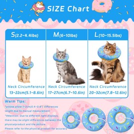 SlowTon Cat Cone Collar Soft - Adjustable Cat Recovery Collar Donut Style Recovery Collars, Anti Licking Wounds Cute Comfortable Lightweight Neck Elizabethan for Cats Puppy Kittens After Surgery