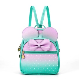 KL928 Girls Mini Backpack Bowknot Polka Dot Cute Small Daypacks Convertible Shoulder Bag Purse for Women