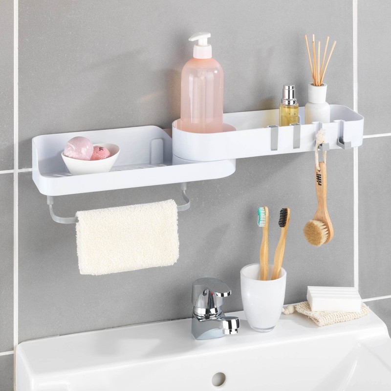 Maximex Corner Storage Basket with Swivel Joint No Drilling -