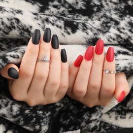 Umillars Coffin Press on Nails,360Pcs Fake Nails Full Cover False Acrylic Nail Tips with 15 Sheets Jelly Nail Adhesive Tabs a Glass Nail File 2 Nail Stickers (15 grids mix-color, Free size)