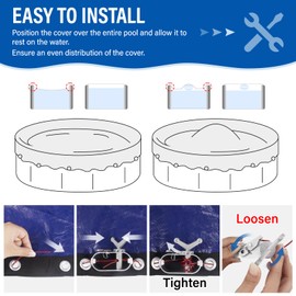 15 Foot Pool Cover with Cable & Winch,Winter Pool Covers for Round Above Ground Pools|Extra Thick & Durable |Premium Cold|UV-Resistant|Waterproofing & Dustproofing Against Falling Leaves