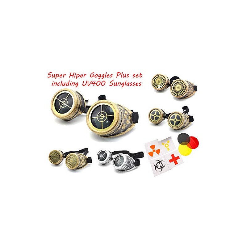 4sold (TM Steampunk Antique Copper Cyber Goggles Led Rave Goth