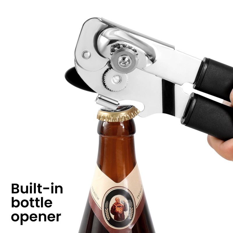 Can Opener Manual with Magnet Lift, Heavy Duty Handheld Smooth