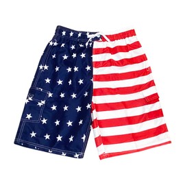 NORTY Swim - Big Mens Stars and Stripes Swim Suit, Red, White, Blue 42280-XX-Large