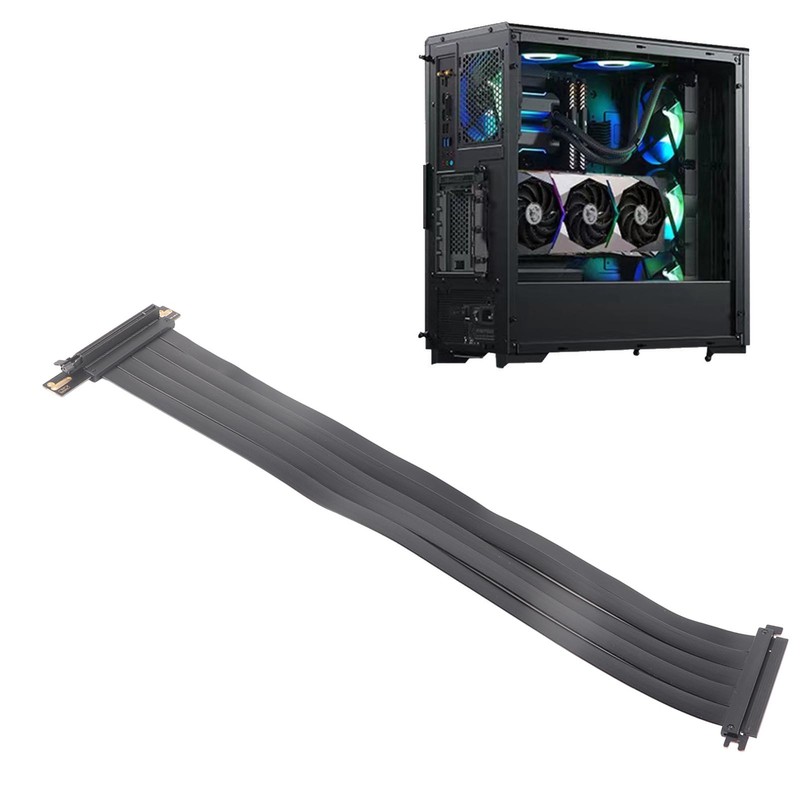 PCIE 4.0 X16 Extender Right Angle 64GB/s Shielded Plug and