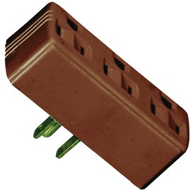 Cooper Wiring Brown 3-Outlet 3-Wire Grounding Adapter 1147B-BOX
