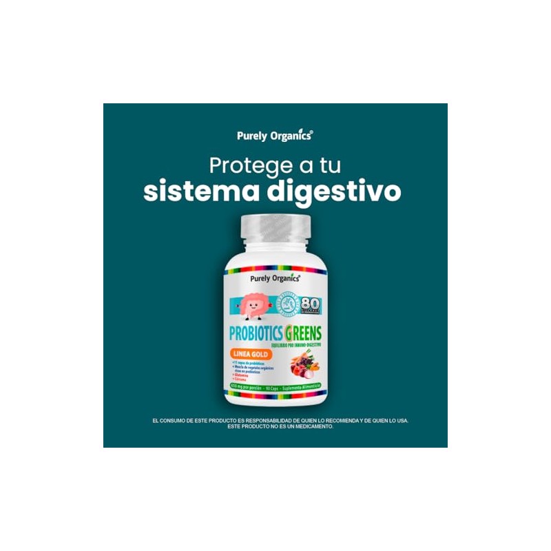 Purely Organics | Probiotics Greens Línea Gold | 11 Cepas