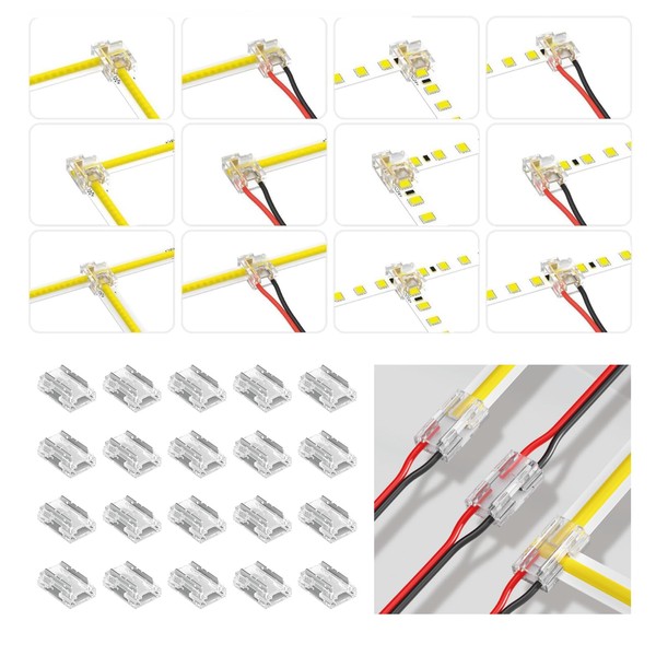 Silkwish Silkwish 20 Stck LED Verbinder 2 Polig 8mm, COB/SMD