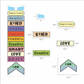 Sensory Path Decals Floor Stickers Hopscotch Classroom Decor - Positive Affirmation Floor Decals for Boosting Gross Motor Skills