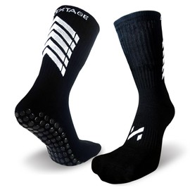 Percentage Sports Premium Nylon Spandex Blend Sports Grip Socks Non Slip Training Athletic Socks - For Men, Women and Children Kids - Ideal for ALL Sports (UK, Alpha, 1, 4, 1, Black)