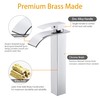 Rzoeox Tall Bathroom Vessel Faucet, Waterfall Design, Chrome Finish, Single
