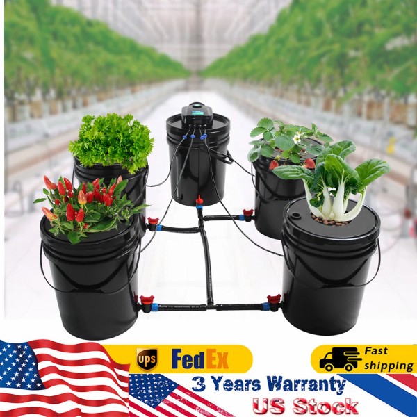 5 Gallon Round Bucket Deep Water Culture DWC Hydroponic Grow