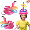CUVZORA Pack of 10 Inflatable Flamingo Ring Toss Game, Ring