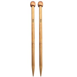 Weabetfu Bamboo Knitting Needle Straight Single Pointed 13.8-inch Length Knitting Needles for Handmade DIY Knitting,US Size 10(6mm)