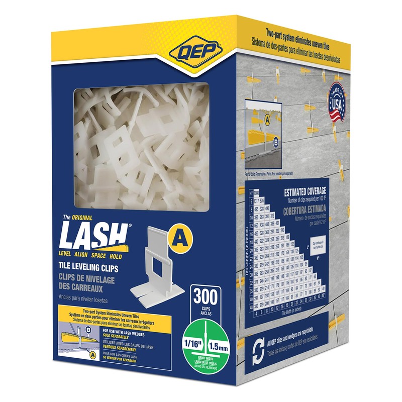 QEP LASH Tile Leveling System, Part A, Clips for 1/16"
