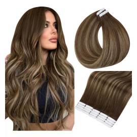 Full Shine Extensiones Cabello Natural 20pz Castaño Medio Con 16in 50gr