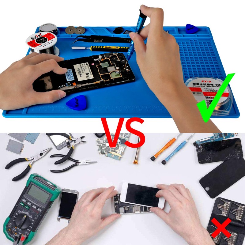 Kaisiking Silicone Soldering Mat Magnetic Soldering Mat Silicone Repair Mat