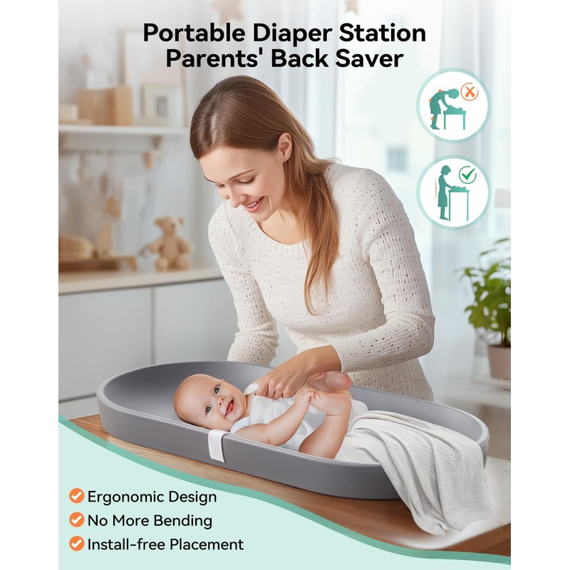 COMOMY Baby Changing Pad for Dresser - Wipeable Changing Pad