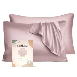 iCooBreeze Silk Pillowcases 100% Mulberry Silk Double Sided, Real Silk Pillow Case for Hair and Skin, Pillow Cover with Hidden Zipper (Standard(20''x26'') 2 Packs, Lotus Pink)