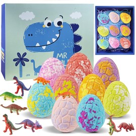 Bath Bombs Children 9 Pieces, Bath Bombs Children with Surprise, Bath Additive, Dinosaur Bath Bombs, Dinosaur Toy, Easter Christmas Children's Day Gifts, Birthday Gifts for Boys Girls