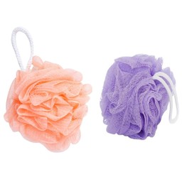 SAHAYA Mesh Soft Bathing Loofah 30 Gram Peach & Black Pack of 2