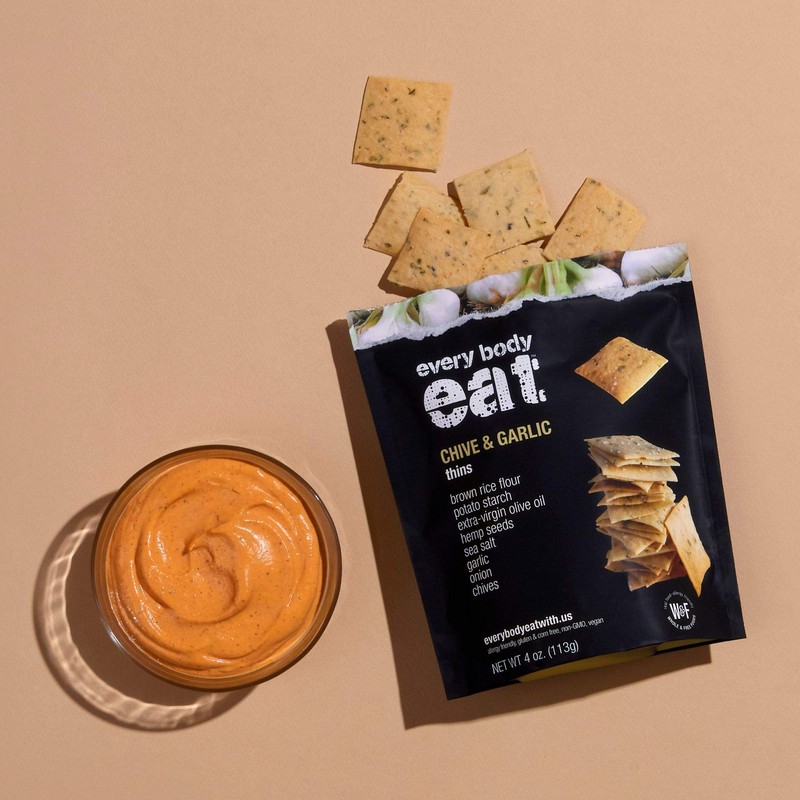 Every Body Eat Chive & Garlic Snack Thins, Gluten &