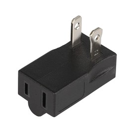 Polarized 2-Prong L Type Adapter, Vertical Right Angled Down Angle AC Adapter, NEMA 1-15P USA Outlet Saver Extension Adapter High Heat Resistant 2Pin Adapter