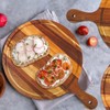 12 Pcs Round Wood Cutting Board with Handle Acacia Wooden