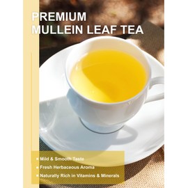 TeeLux Mullein Leaf Tea Bags, 3g/Bag, 60 Count, Natural Mullein Leaves, Caffeine Free, Biodegradable Corn Fiber Pyramid Tea Bags