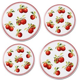 Reston Lloyd Harvest Apple Electric Stovetop Cover, 2-10" & 2-8", Red White