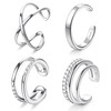Kakonia 4Pcs S925 Sterling Silver Earring Cuffs for Women, Ear