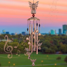 Angel Wind Chimes for Outside, Christmas Angel Gifts for Women Memorial Wind Chimes Outdoor, 36" Soothing Tones Windchimes for Patio, Porch, Yard Decor New Year Gifts for Mom