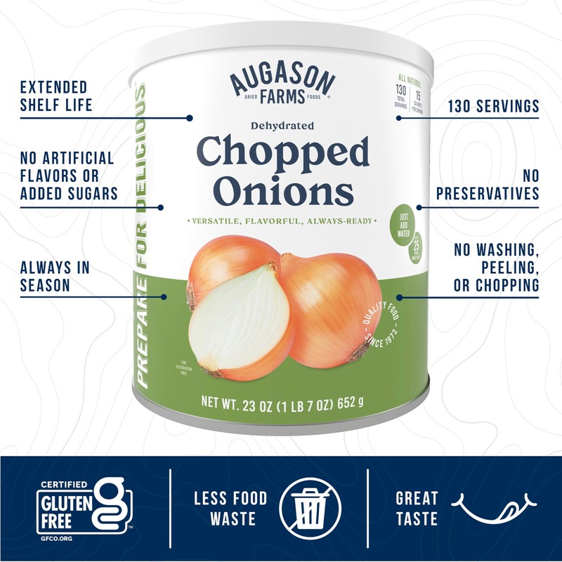 Augason Farms Dehydrated Chopped Onions Can, Emergency Food Supply, Everyday