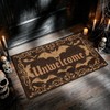 Halloween Unwelcome Door Mat, Gothic Dark Bat Doormat Indoor Outdoor