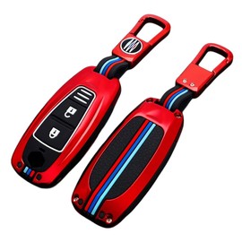 OTMIK Carcasa para llave de coche de aleación de zinc compatible con Suzuki Vitara Swift Kizashi SX4 Ignis Baleno Ertiga Ciaz Smart Keyless Shell (rojo 3 botones A)