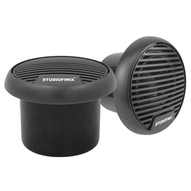 STUDIOFINIX 3 Inch Waterproof System Weather Proof Coaxial Boat Speakers Marine Stereo Outdoor Loudspeaker System Set for Car Van Truck Tractor Caravan Motorhome (Gray)