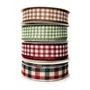 Gingham Ribbon 4 Rolls 10 Yards 3/8 Inch Burgundy Ivory