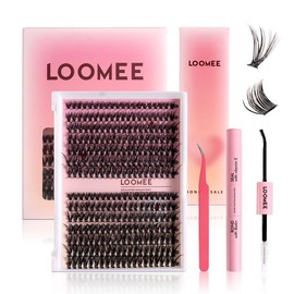 LOOMEE -Lash Extension Kit.280 Spring Mixed Individual Cluster Eyelashes in 30D/40D Curl, Includes Lash Bond & Seal Glue, Applicator,Tweezers. Eyelash Extension Eyelash Extensions Eyelashes Extensions