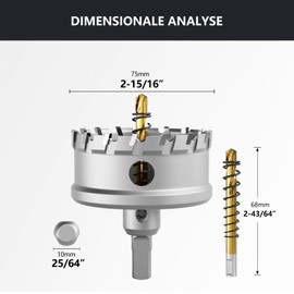 CSOOM Upgrade high-performance carbide hole saw, TCT hole cutter. Stainless steel and metal mesh are the ideal choice (75 mm)