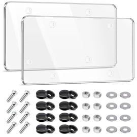 2 Pack Clear License Plate Protector for US Standard Plates, High Clarity