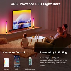 Ledagic Led Light Bar with Music Sync, Color Changing TV Backlight App & Remote Control, IC+RGB & W Smart RGB Light Bar, USB Powered Led Lights for TV, PC Room Monitor Backlight Gaming Accessories