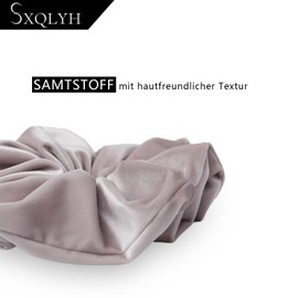 SXQLYH Hair Scrunchie Velvet Velvet Elastics, Oversized Hair Scrunchie, Thick Soft Comfortable Velvet Hair Scrunchies, Ponytail Holder, Winter Hair, Bobble for Women, Thick Long Hair (Gris)
