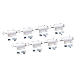 QCAA Magnetic Touch Latch for Cabinet, Push to Open, Single Barrel, White, 8 Pack, Made in Taiwan