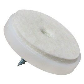 Adsamm® / 4 x felt glides with screw / white / diameter 40 mm / round / furniture glides for screwing in premium quality