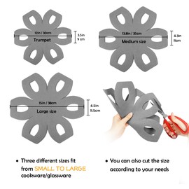 BYKITCHEN Pan Protectors for Stacking, Gray Saucepan Protectors, 6PCS and 3 Different Sizes, Pan Separators in Kitchen Cupboard