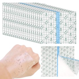 100 Pieces Transparent Stretch Adhesive Bandage, BetterJonny Waterproof Clear Protective Adhesive Bandages Disposable Stretch Bandage Dressing Tape for Swimming and Shower (2.75X2.75inch)